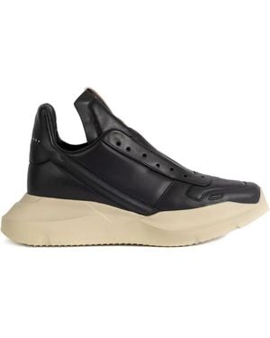 【関税込・国内発送】Rick Owens GETH RUNNER LEATHER SNEAKERS Rick Owens Geth Runner high-top Sneakers | Black | FARFETCH