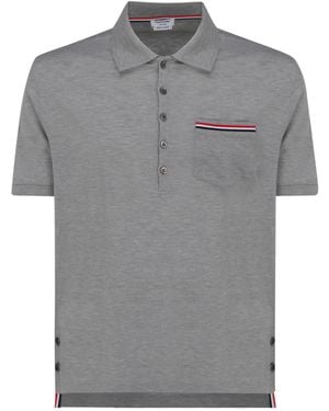 Thom Browne Rwb ストライプ ポロシャツ - グレー