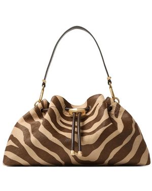 Jimmy Choo Sac Porté Épaule Cinch Médium À Imprimé Zébré - Marron