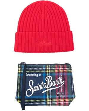 MC2 Saint Barth Wengen Beanie Hat Set - Red