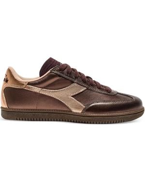 Diadora Zapatillas metalizadas de piel - Marrón