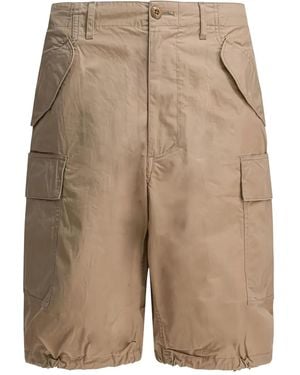 Beams Plus Cargo-Pocket Cotton Shorts - Natural