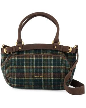 Vanessa Bruno Lune 24H Tartan-Check Handbag - Black