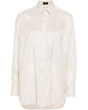 Etro Striped Cotton Shirt For - White
