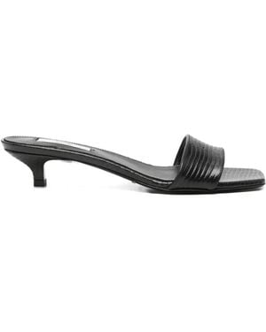 TOTEME Lizard-Embossed Bandeau Sandals - Black
