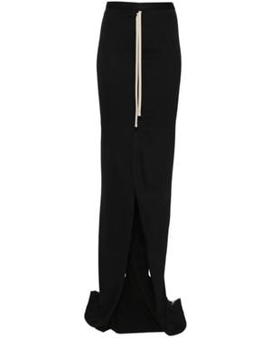 Moncler Langer Strickrock Mit Streifen - Schwarz