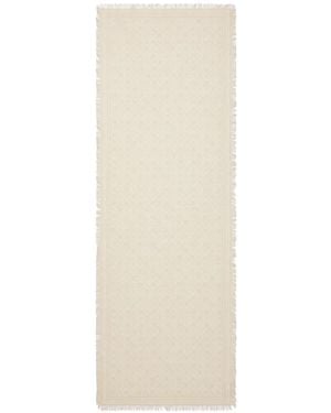 Tory Burch T Monogram Floral Oblong Scarf - White