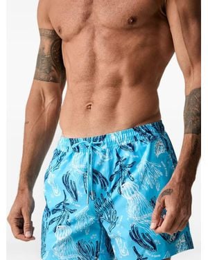 Marc O' Polo Zwembroek Met Trekkoord En Print - Blauw