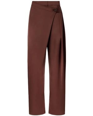 Pinko Satin Wrap Trousers - Brown