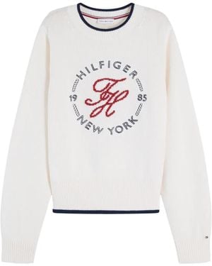 Tommy Hilfiger Jersey Con Logo Bordado - Blanco