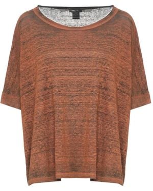 Avant Toi Marl-Effect Short-Sleeve T-Shirt - Brown