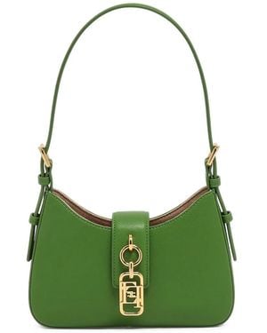 Elisabetta Franchi Small Hobo Bag With Charm - Green