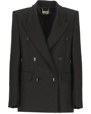 Elisabetta Franchi Peak-Lapel Double-Breasted Blazer - Black