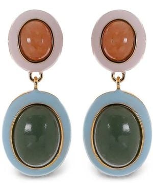 Lizzie Fortunato Aventurine Papaya Earrings - Green
