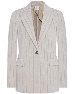Rosetta Getty Blazer de vestir a rayas diplomáticas - Blanco