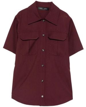 Proenza Schouler Belted Flap-Pocket Shirt - Red