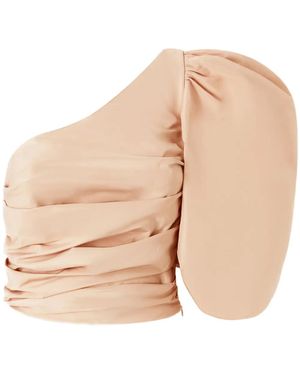 Pinko Magnanina Gathered Top - Natural