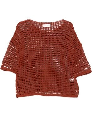 Roberto Collina T-Shirt Brick En Maille Ajourée - Red