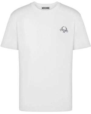 Moschino Short-Sleeve T-Shirt With Subtle Embroidery - White
