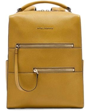 Piquadro Patricia Leather Backpack - Yellow