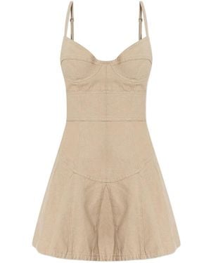 DSquared² Bustier-Style Flared Dress - Natural