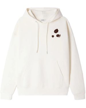 Sandro Felpa A Fiori Con Cappuccio - Bianco