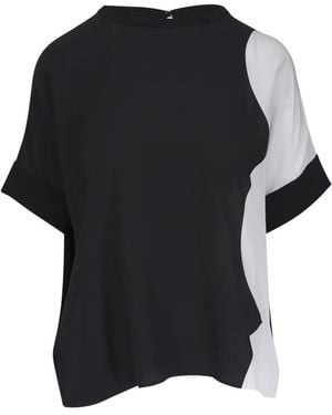 Akris Two-Tone Blouse - Black