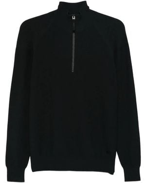 ALPHATAURI Half-Zip Roll-Neck Jumper - Black