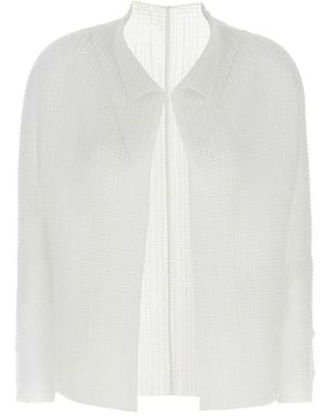 Issey Miyake Offener Cardigan - Weiß