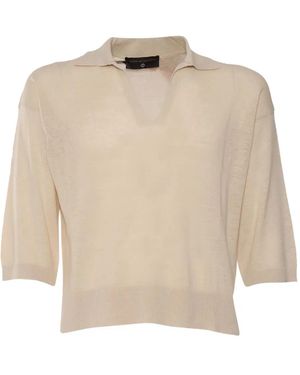 FILIPPO DE LAURENTIIS Three-Quarter-Sleeve Top - Natural