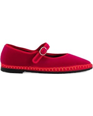Flabelus Mary Janes Aus Samt - Rot