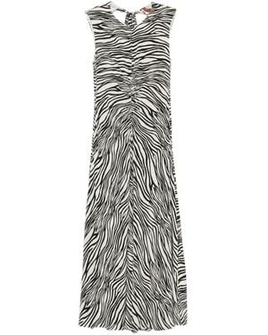 Max Mara Sleeveless Printed Midi Dress - White