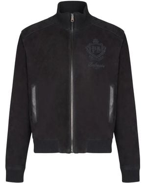 Balmain スエード ジャケット - ブラック