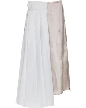 Maison Margiela Pleated Midi Skirt - White