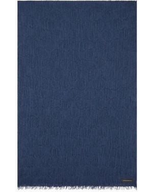 Emporio Armani Sciarpa Con Logo Jacquard - Blu