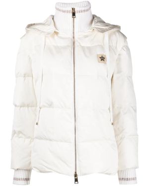 Lorena Antoniazzi Logo-Patch Padded Jacket - Natural
