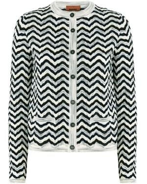 Missoni Wave-Motif Wool And Viscose Cardigan - Black