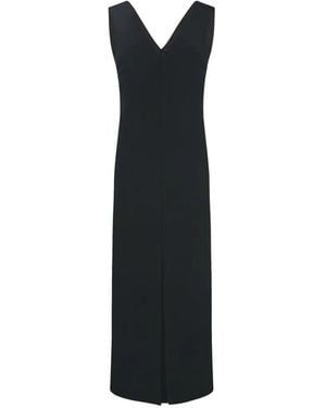 The Row Tefra V-Neck Midi Dress - Black