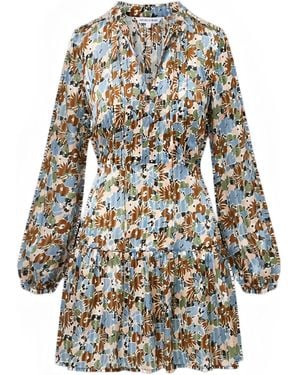 Veronica Beard Nyjah Minikleid mit Blumenmuster - Blau