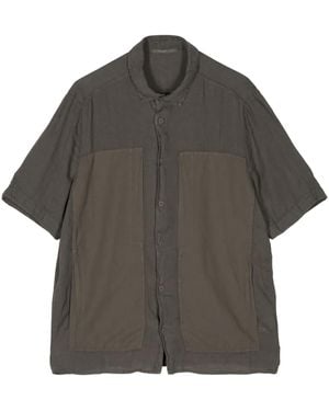 Transit Panelled Short-Sleeve Shirt - Grey