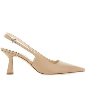 Aeyde Fernanda Leather Slingback Heeled Pumps - Natural