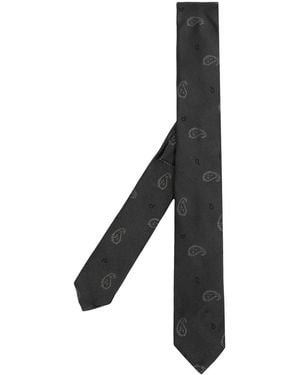 Thom Browne Cravatta Con Stampa Paisley Jacquard - Nero