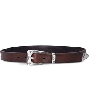 Mancini 1979 Ceinture William En Cuir Gravé - White