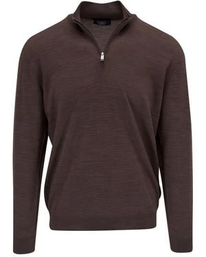 Fedeli Pullover mit Reißverschluss - Braun