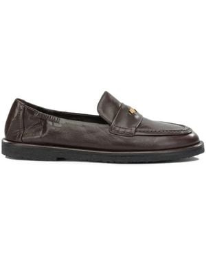 Pomme D ́Or Logo-Plaque Leather Loafers - Grey