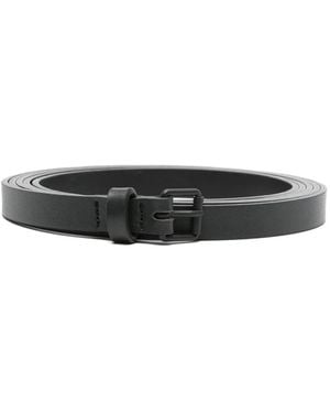 Sofie D'Hoore Leather Rectangle-Buckle Belt - White