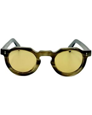 Lesca Crown Round-Frame Sunglasses - Natural