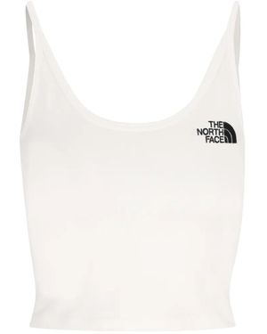 The North Face Logo Cropped Tank Top - White