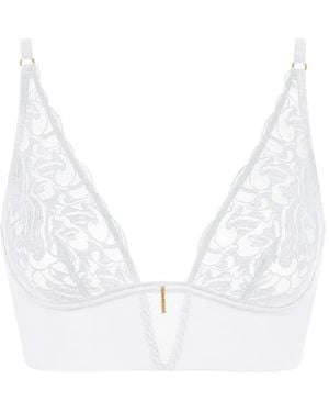 Aubade Satin Memories Embroidered Triangle Bra - White