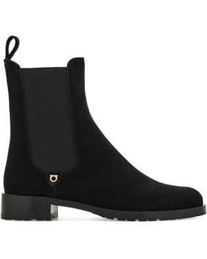 Ferragamo Suede Chelsea Boots - Black